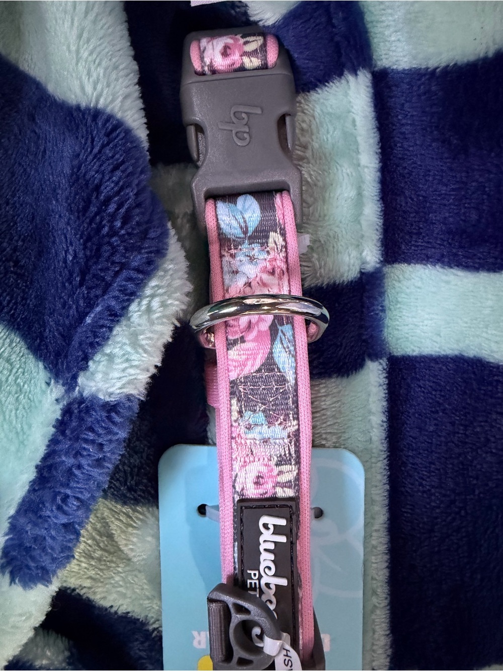 Pink Floral blueberry dog Collar
